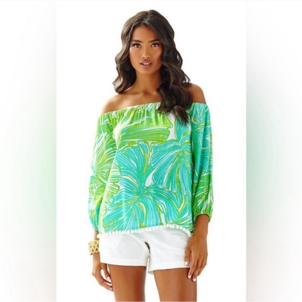 Tropical Off-Shoulder Top